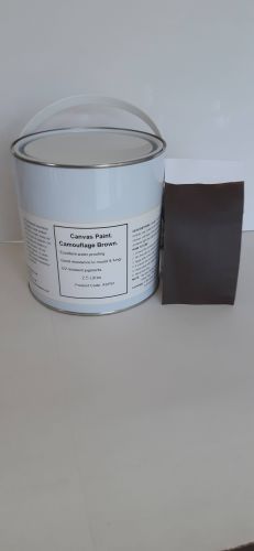 1 x 2.5 Litres Canvas Soft Top, Tilt & Awning Paint. Camouflage Brown Ral 8014