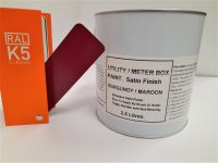 1 x 2.5lt Utility & Meter Box Paint. Burgundy / Maroon RAL 3004. Satin Finish