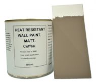 1 x 500ml Matt Coffee Heat Resistant Wall Paint. Wood Burner Stove Alcove. Brick, Concrete, Plaster, Cement Board, Rendering, Metal, Timber etc.