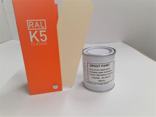 150ml - Tile Grout-Grouting Paint Satin Finish Brush Applied - Cream BS 08C31