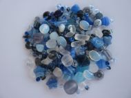 250 Mixed Glass Acrylic Jewellery Making Craft Beads Deep Sea