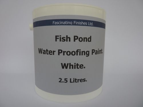 2.5lt Fish Pond Paint Water Proof Ornamental Garden Ponds White