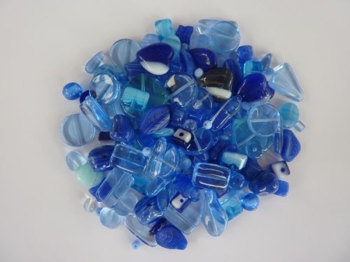 250 Mixed Glass Acrylic Jewellery Making Craft Beads Mediterranean