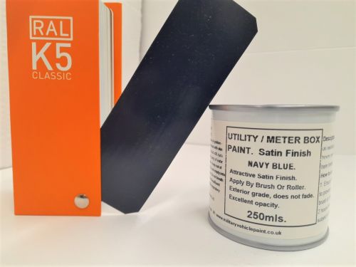 1 x 250ml Utility & Meter Box Paint. Navy / Dark Blue BS 20C40. Satin Finish