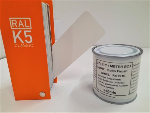 1 x 250ml Utility & Meter Box Paint. White RAL 9003. Satin Finish